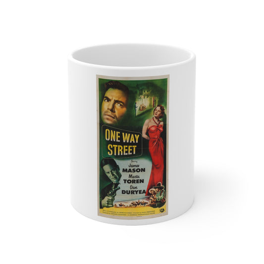 One Way Street 1950 Movie Poster - White Coffee Cup 11oz-11oz-The Sticker Space
