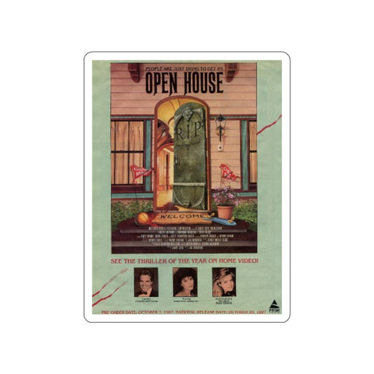 OPEN HOUSE 1987 Movie Poster STICKER Vinyl Die-Cut Decal-White-The Sticker Space
