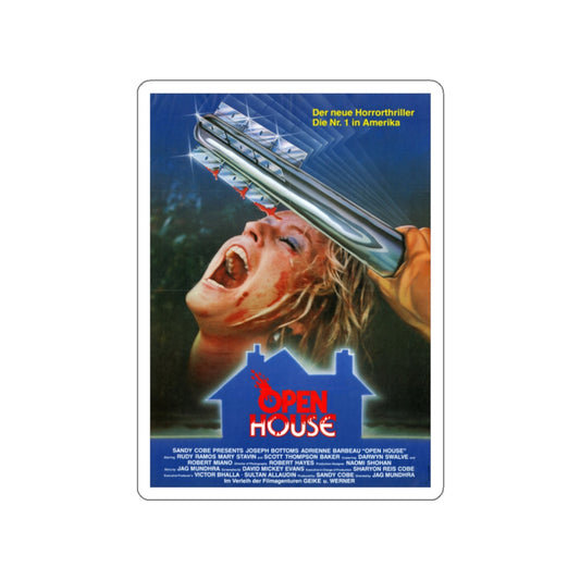 OPEN HOUSE (GERMAN) 1987 Movie Poster STICKER Vinyl Die-Cut Decal-White-The Sticker Space
