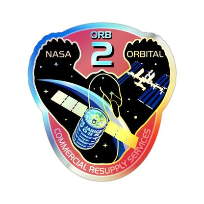 Orbital Sciences CRS Flight 2 (SpaceX) Holographic STICKER Die-Cut Vinyl Decal-2 Inch-The Sticker Space