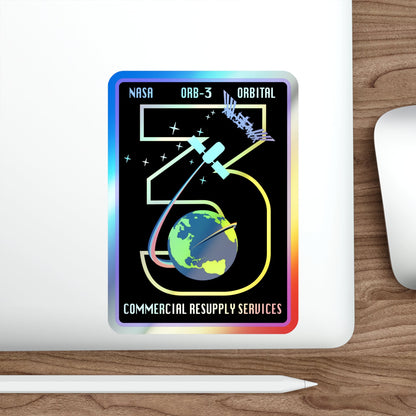 Orbital Sciences CRS Flight 3 (SpaceX) Holographic STICKER Die-Cut Vinyl Decal-The Sticker Space