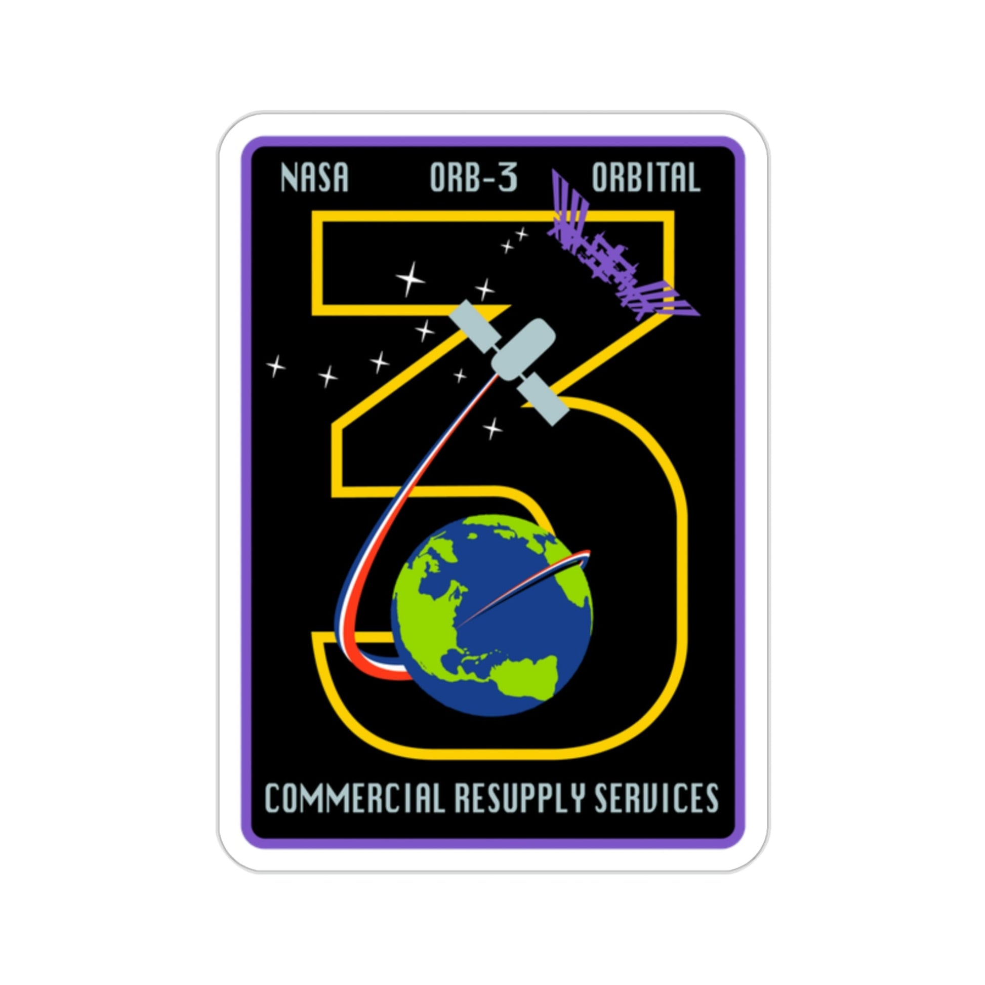Orbital Sciences CRS Flight 3 (SpaceX) STICKER Vinyl Die-Cut Decal-2 Inch-The Sticker Space