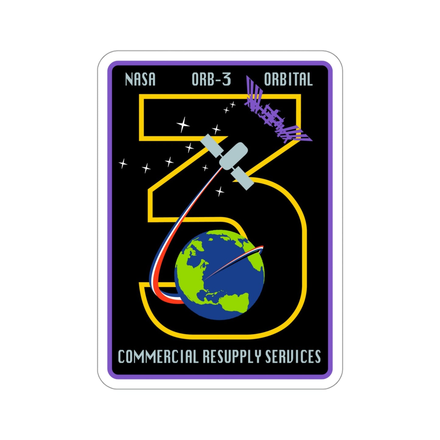 Orbital Sciences CRS Flight 3 (SpaceX) STICKER Vinyl Die-Cut Decal-4 Inch-The Sticker Space