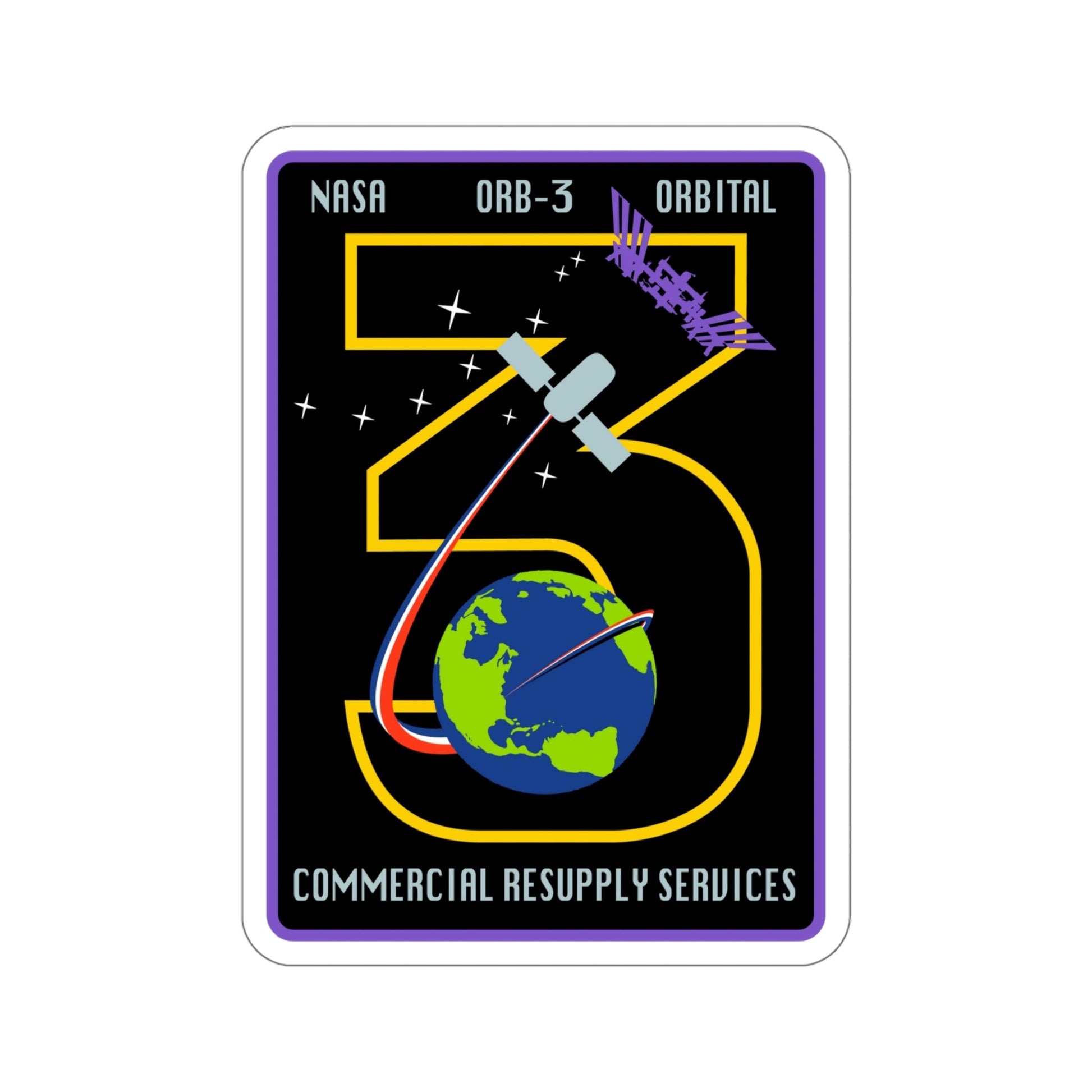 Orbital Sciences CRS Flight 3 (SpaceX) STICKER Vinyl Die-Cut Decal-5 Inch-The Sticker Space