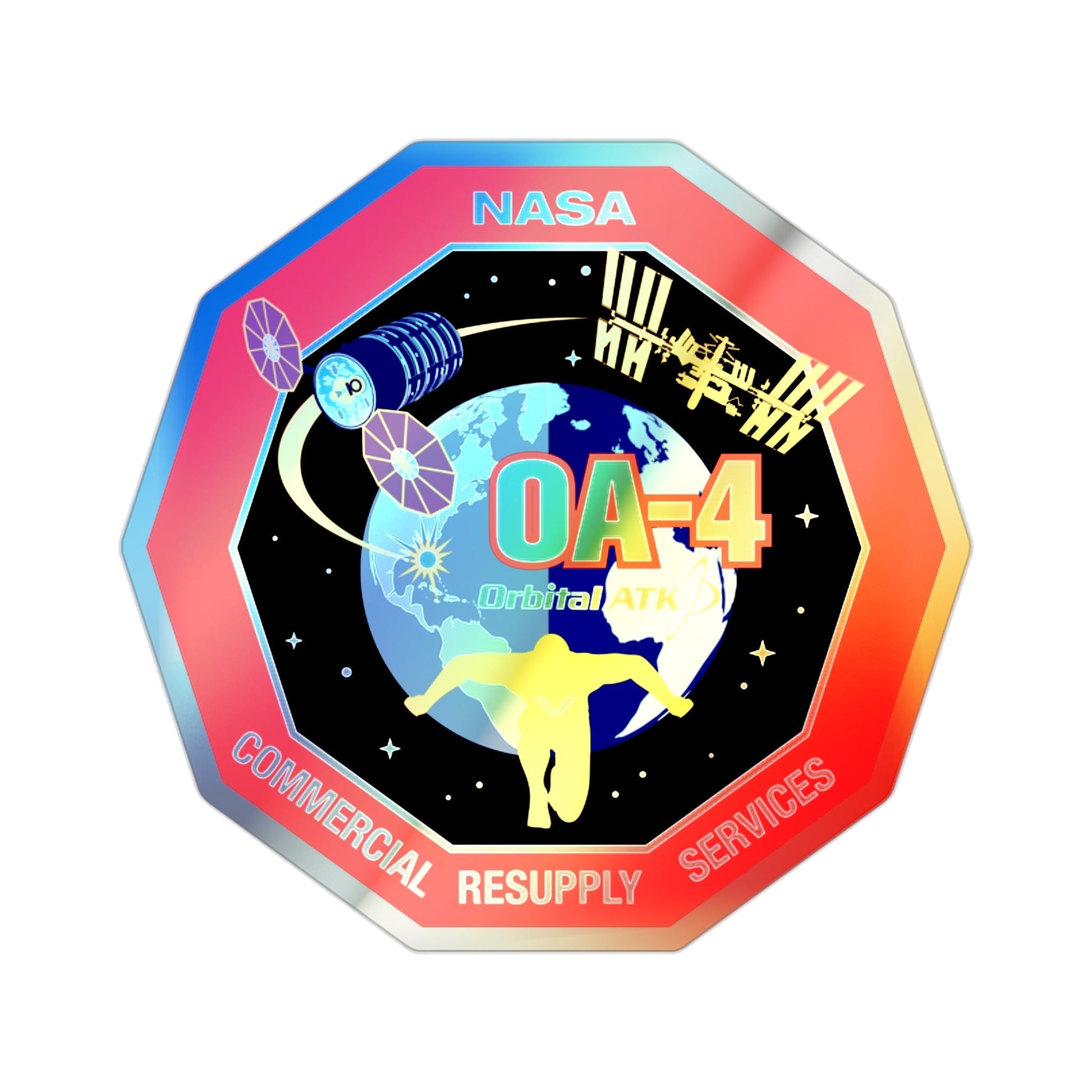 Orbital Sciences CRS Flight 4 (SpaceX) Holographic STICKER Die-Cut Vinyl Decal-2 Inch-The Sticker Space