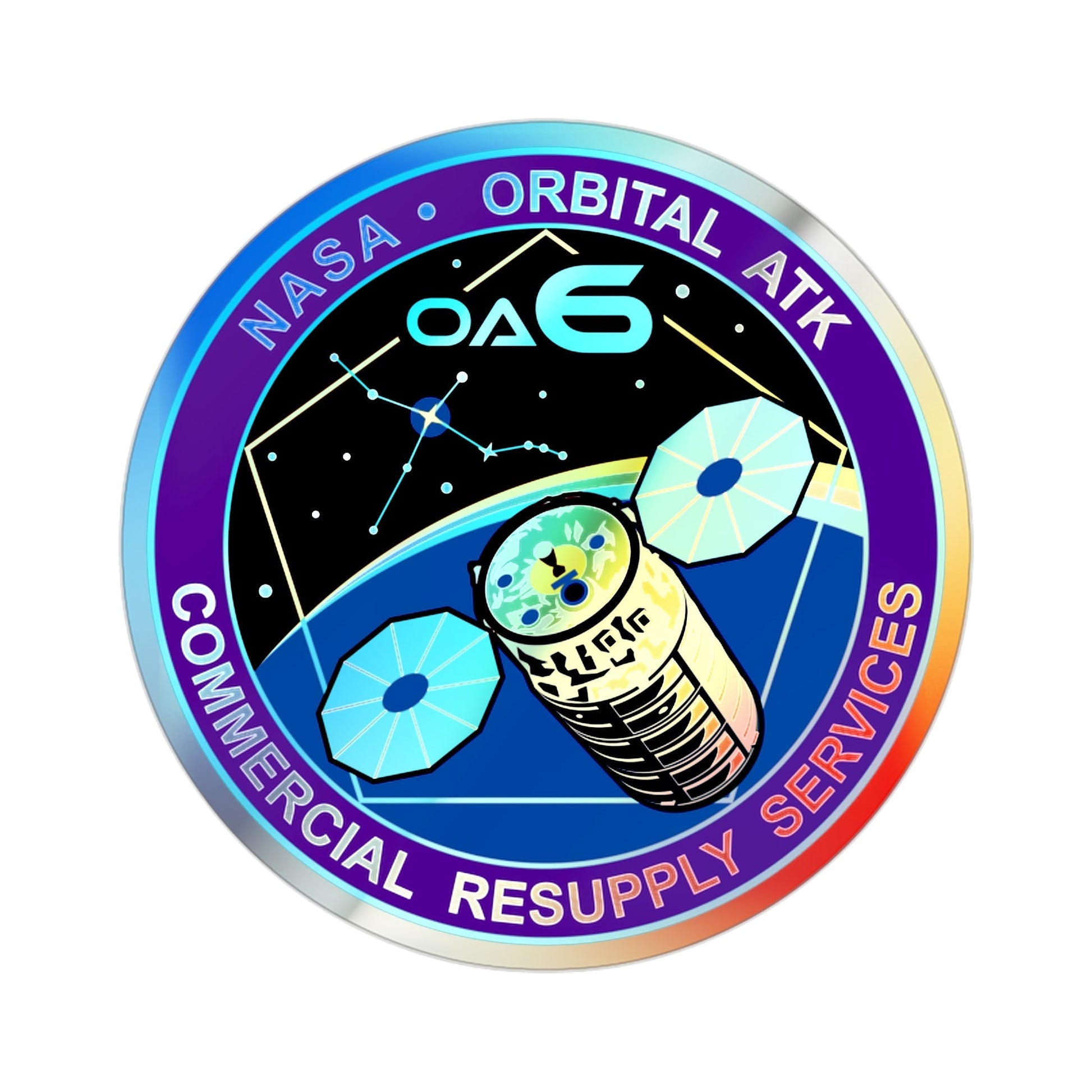 Orbital Sciences CRS Flight 6 (SpaceX) Holographic STICKER Die-Cut Vinyl Decal-2 Inch-The Sticker Space