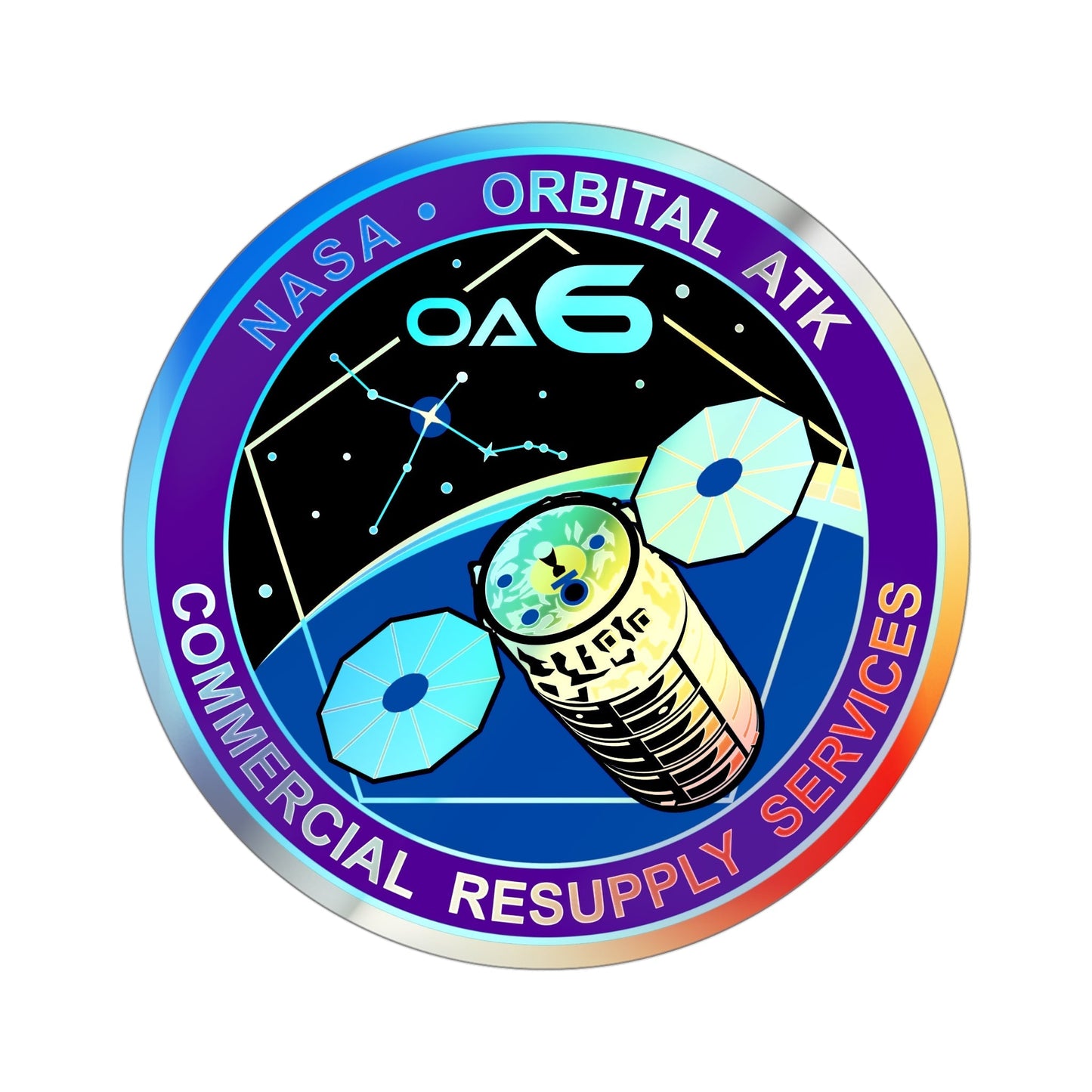 Orbital Sciences CRS Flight 6 (SpaceX) Holographic STICKER Die-Cut Vinyl Decal-4 Inch-The Sticker Space
