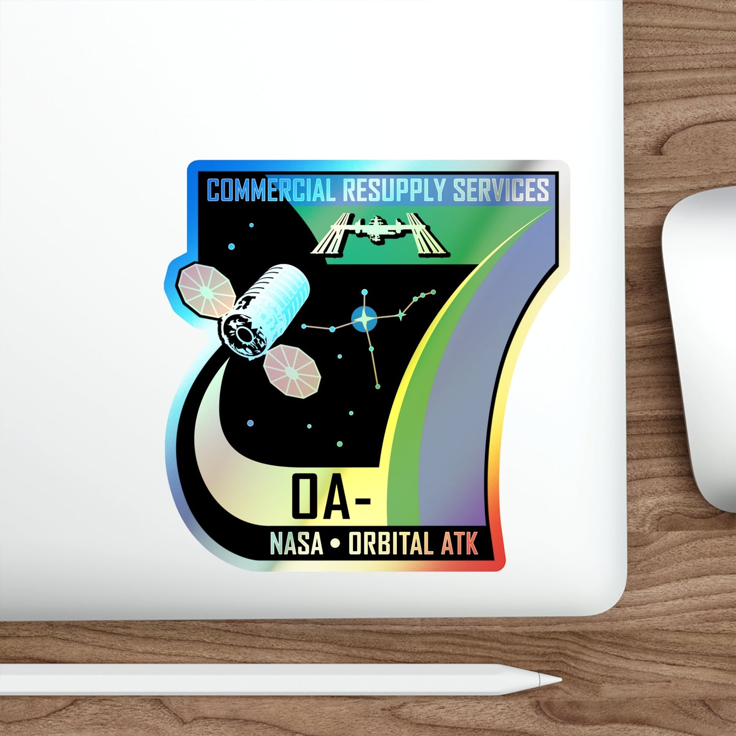 Orbital Sciences CRS Flight 7 (SpaceX) Holographic STICKER Die-Cut Vinyl Decal-The Sticker Space