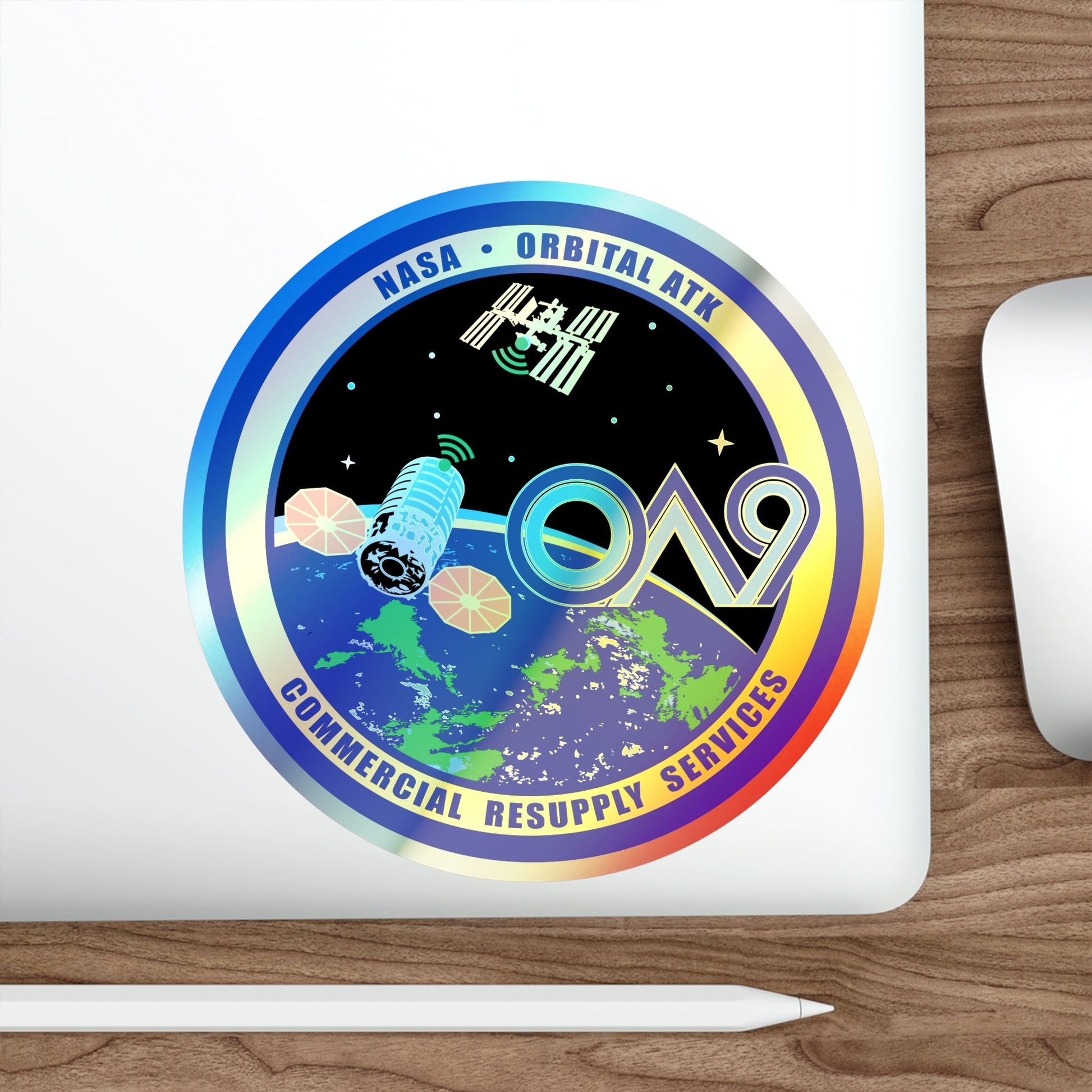 Orbital Sciences CRS Flight 9E (SpaceX) Holographic STICKER Die-Cut Vinyl Decal-The Sticker Space