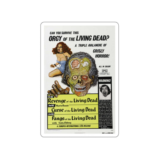 ORGY OF THE LIVING DEAD 1973 Movie Poster STICKER Vinyl Die-Cut Decal-White-The Sticker Space