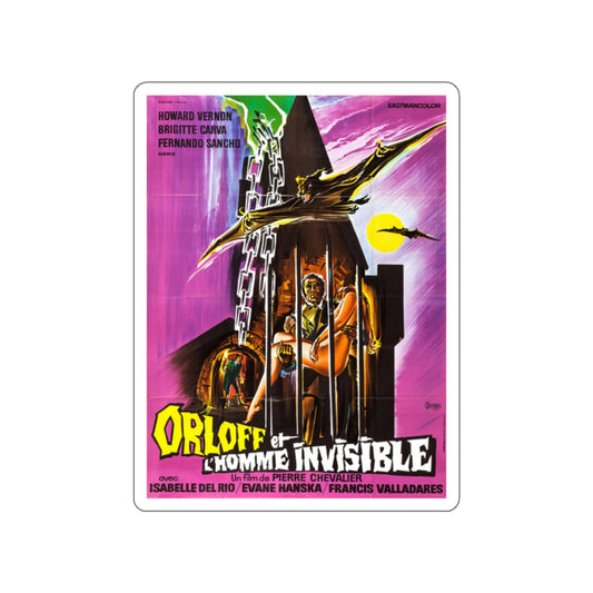 ORLOFF AGAINST THE INVISIBLE MAN (FRENCH) 1970 Movie Poster STICKER Vinyl Die-Cut Decal-White-The Sticker Space