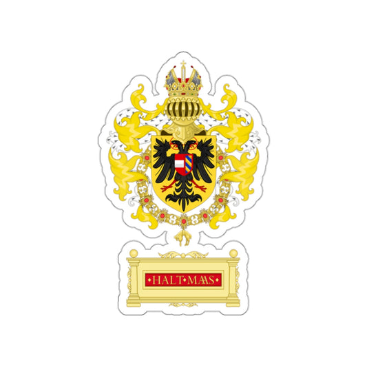 Ornamented Coat of Arms of Maximilian I, Holy Roman Emperor STICKER Vinyl Die-Cut Decal-White-The Sticker Space
