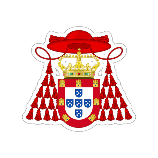 Ornamented Royal Coat of Arms of Cardinal Henry I of Portugal STICKER Vinyl Die-Cut Decal-White-The Sticker Space