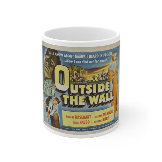 Outside the Wall 1950 Movie Poster - White Coffee Cup 11oz-11oz-The Sticker Space
