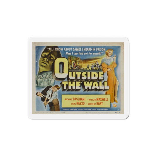 Outside the Wall 1950 v2 Movie Poster Die-Cut Magnet-2 Inch-The Sticker Space