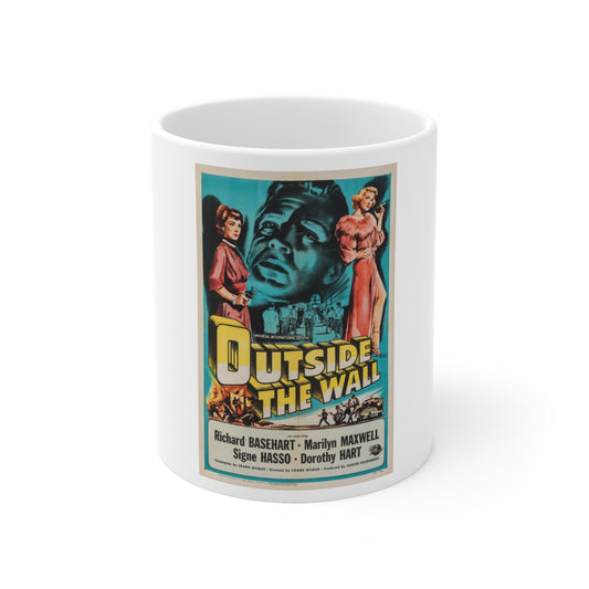 Outside the Wall 1950 v2 Movie Poster - White Coffee Cup 11oz-11oz-The Sticker Space