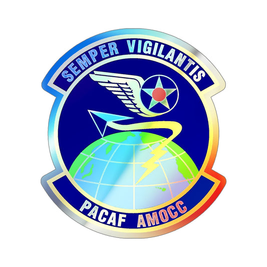 PACAF Air Mobility Operations Control Center (U.S. Air Force) Holographic STICKER Die-Cut Vinyl Decal-6 Inch-The Sticker Space