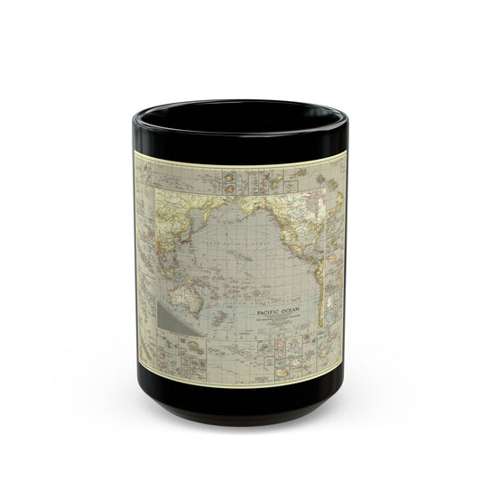 Pacific Ocean (1936) (Map) Black Coffee Mug-15oz-The Sticker Space