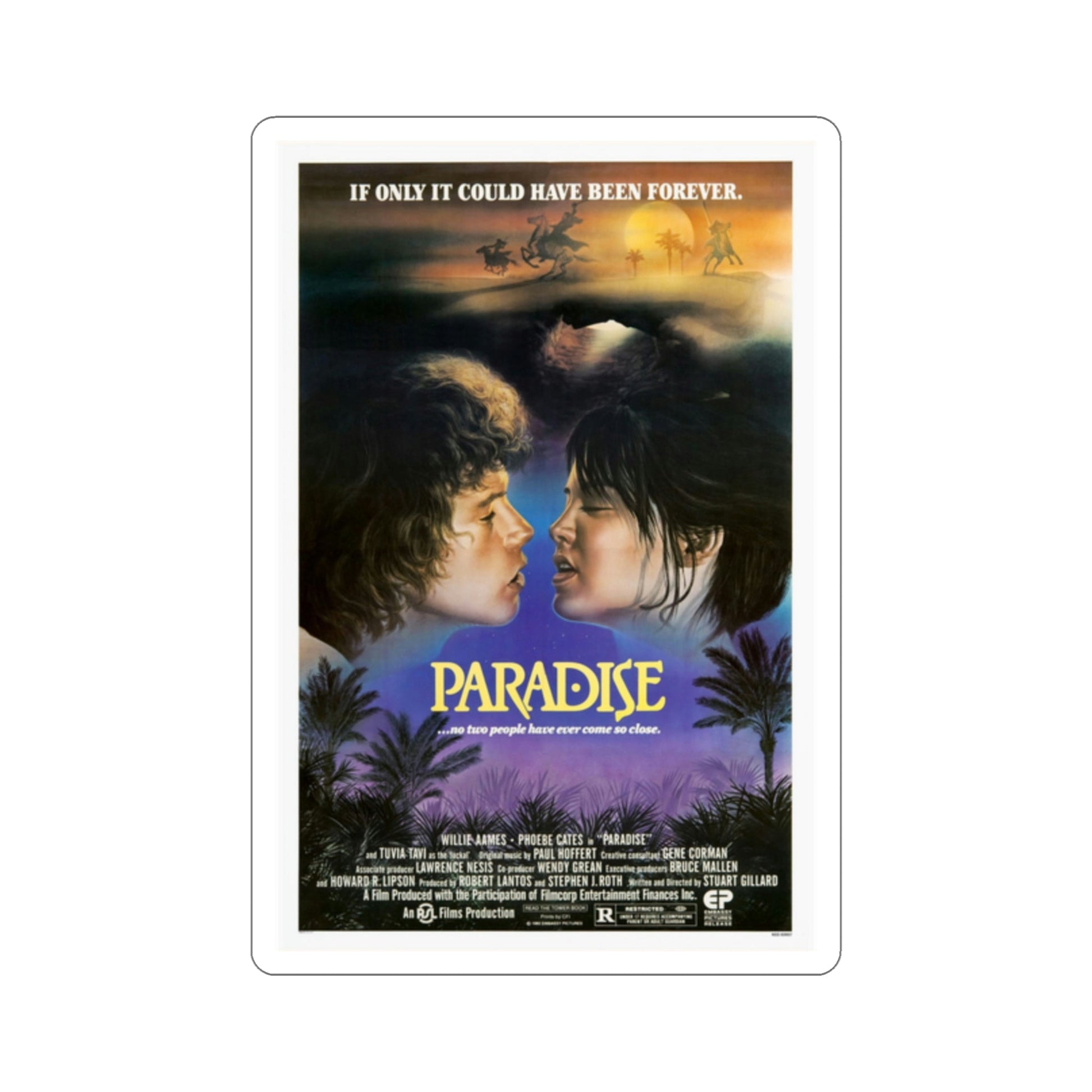Paradise 1982 Movie Poster STICKER Vinyl Die-Cut Decal-2 Inch-The Sticker Space