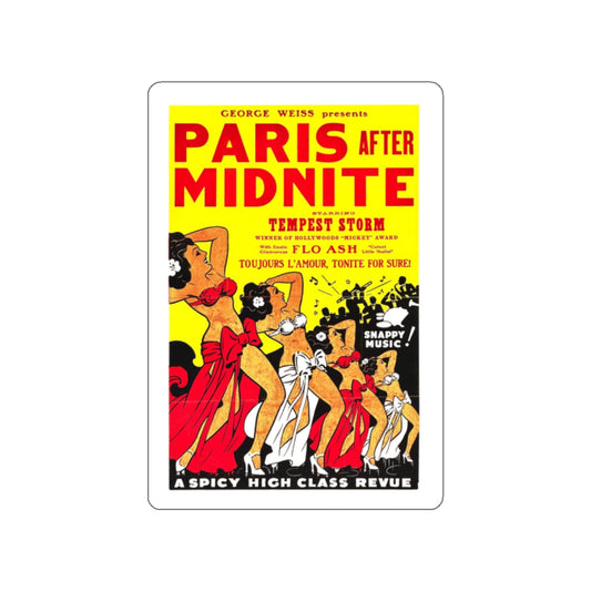PARIS AFTER MIDNITE 1951 Movie Poster STICKER Vinyl Die-Cut Decal-White-The Sticker Space