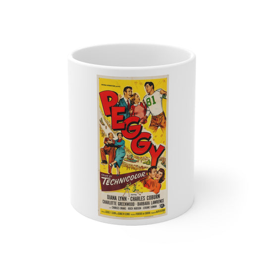 Peggy 1950 Movie Poster - White Coffee Cup 11oz-11oz-The Sticker Space