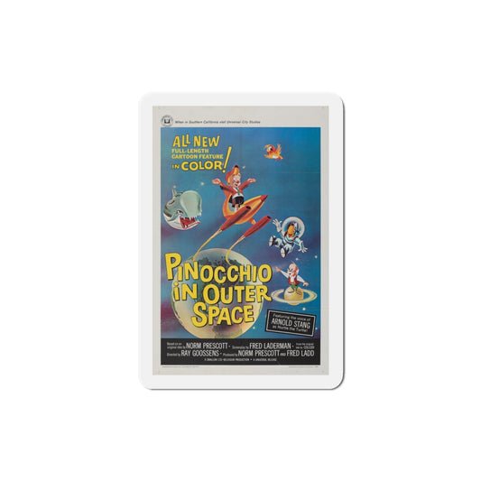 Pinocchio in Outer Space 1965 Movie Poster Die-Cut Magnet-3 Inch-The Sticker Space