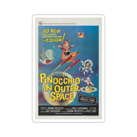 Pinocchio in Outer Space 1965 Movie Poster STICKER Vinyl Die-Cut Decal-6 Inch-The Sticker Space