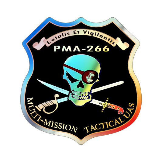 PMA 266 NAVAIR Multi Mission Tactical Unmanned Aerial Systems UAS (U.S. Navy) Holographic STICKER Die-Cut Vinyl Decal-6 Inch-The Sticker Space