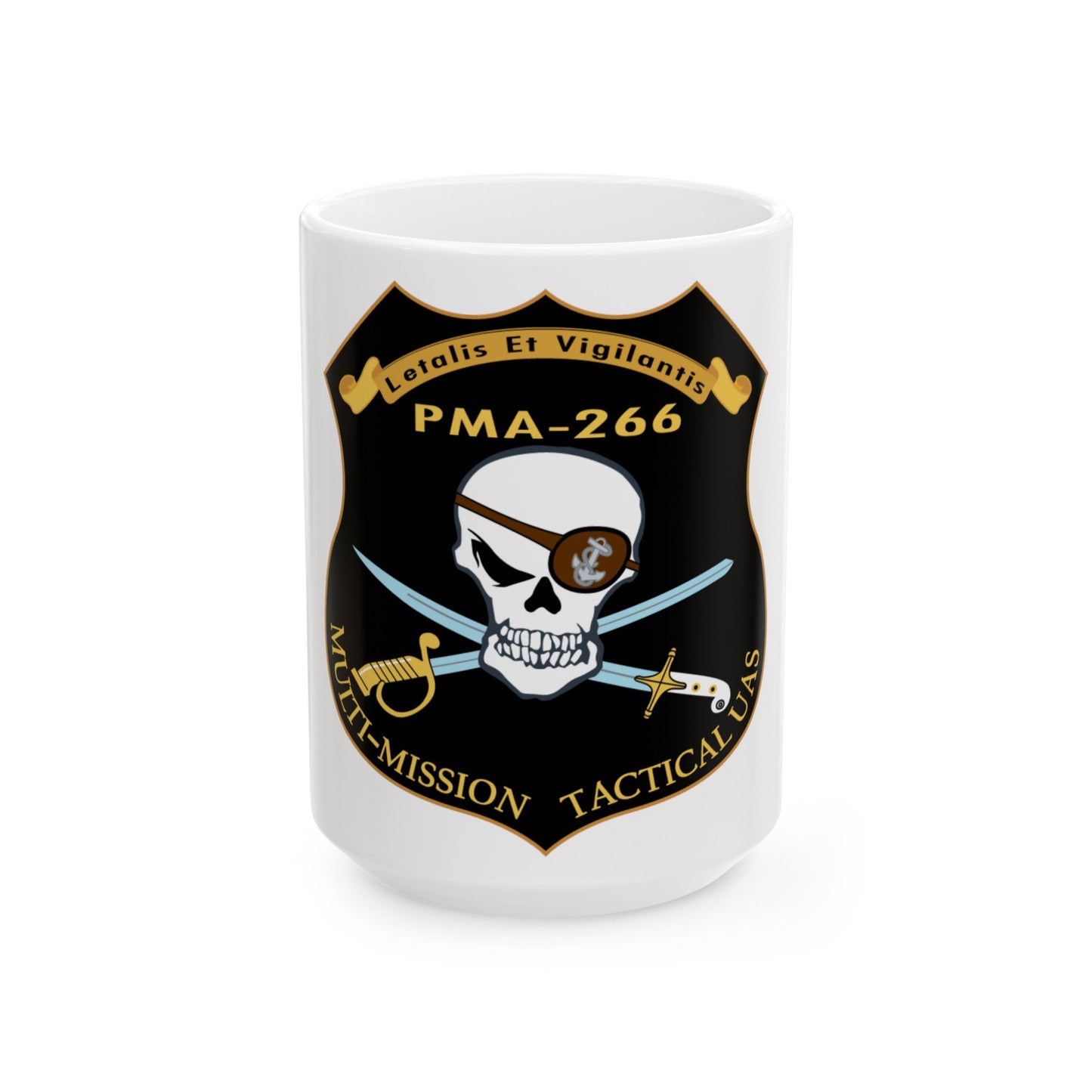 PMA 266 NAVAIR Multi Mission Tactical Unmanned Aerial Systems UAS (U.S. Navy) White Coffee Mug-15oz-The Sticker Space