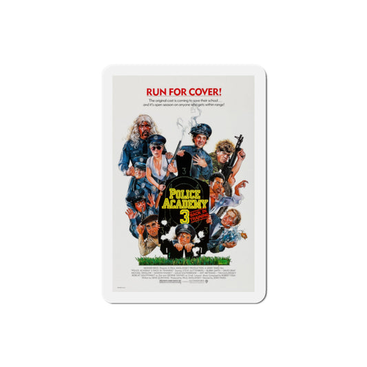 Police Academy 3 Back in Training 1986 Movie Poster Die-Cut Magnet-2" x 2"-The Sticker Space