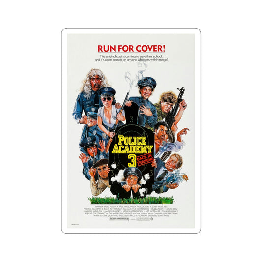 Police Academy 3 Back in Training 1986 Movie Poster STICKER Vinyl Die-Cut Decal-6 Inch-The Sticker Space