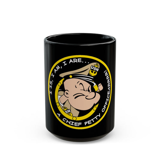 Popeye CPO (U.S. Navy) Black Coffee Mug-15oz-The Sticker Space