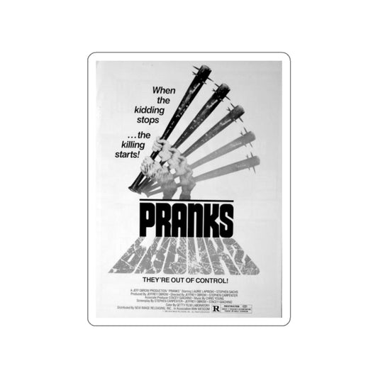 PRANKS (The Dorm That Dripped Blood) 2 1982 Movie Poster STICKER Vinyl Die-Cut Decal-White-The Sticker Space