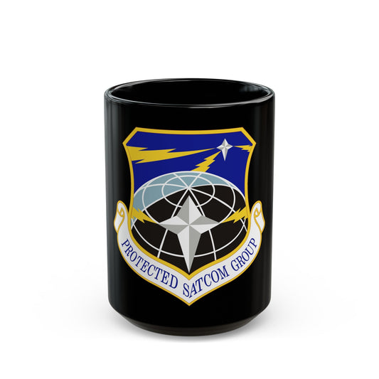 Protected SATCOM Group (U.S. Air Force) Black Coffee Mug-15oz-The Sticker Space