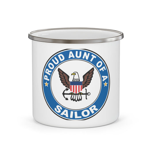 Proud Aunt of a Sailor (U.S. Navy) Enamel Mug 12oz-12oz-The Sticker Space