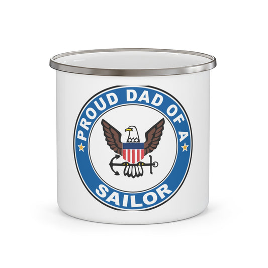 Proud Dad of a Sailor (U.S. Navy) Enamel Mug 12oz-12oz-The Sticker Space
