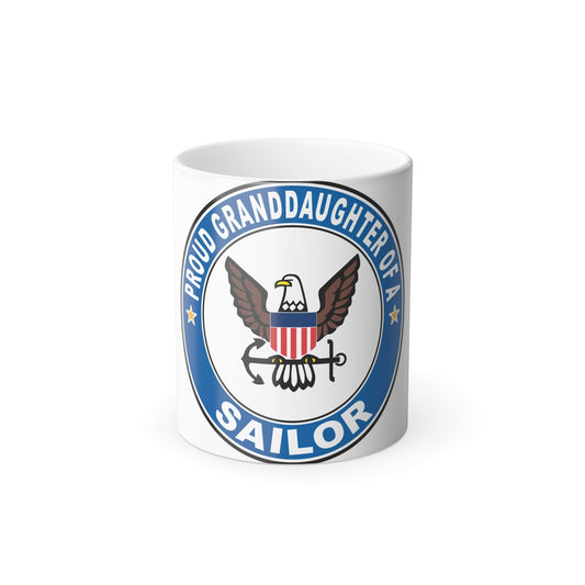 Proud Granddaughter of a Sailor (U.S. Navy) Color Changing Mug 11oz-11oz-The Sticker Space