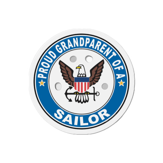 Proud Grandparent of a Sailor (U.S. Navy) Die-Cut Magnet-2" x 2"-The Sticker Space