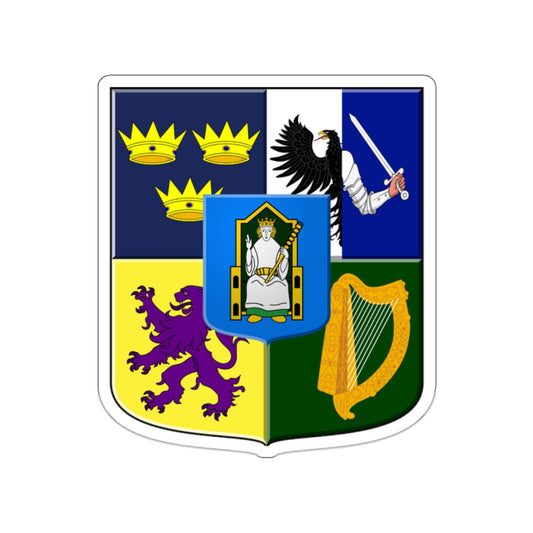 Provincial arms of Ireland, 1651 STICKER Vinyl Die-Cut Decal-White-The Sticker Space