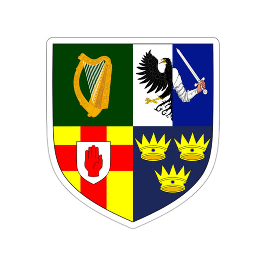 Provincial Arms of Ireland STICKER Vinyl Die-Cut Decal-White-The Sticker Space