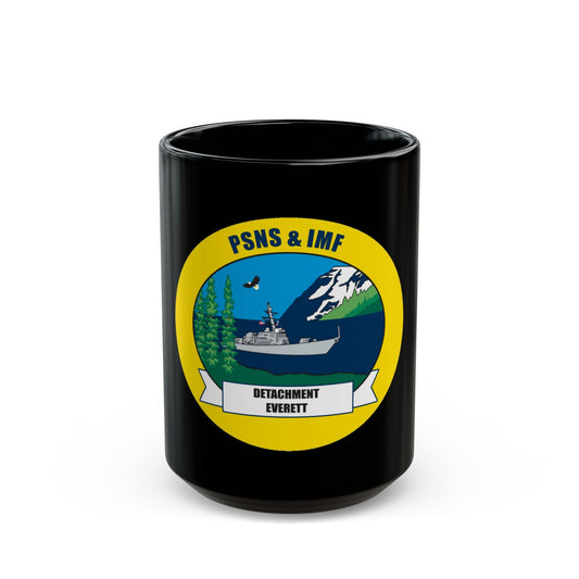 PSNS & IMF Detachment Everett (U.S. Navy) Black Coffee Mug-15oz-The Sticker Space