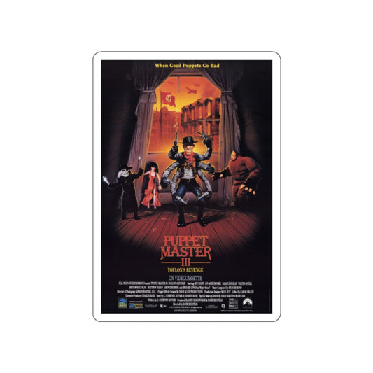 PUPPET MASTER III TOULON'S REVENGE 1991 Movie Poster STICKER Vinyl Die-Cut Decal-White-The Sticker Space