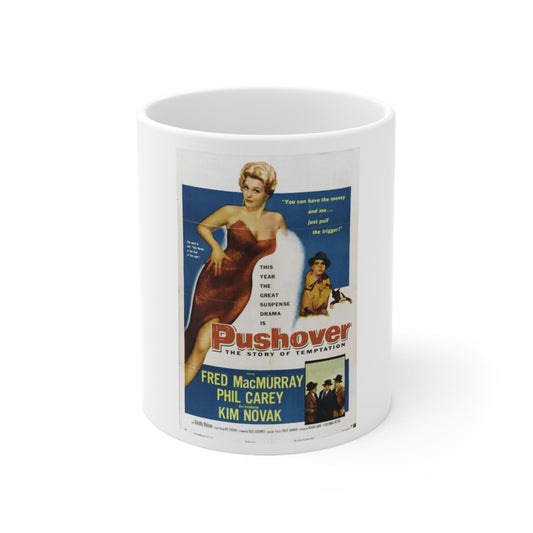 Pushover 1954 Movie Poster - White Coffee Cup 11oz-11oz-The Sticker Space