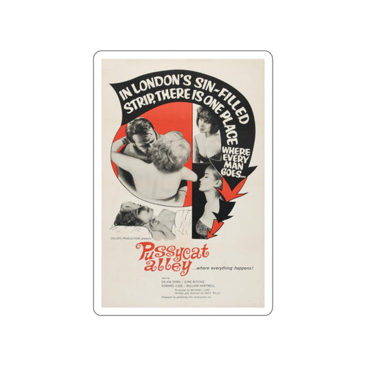 PUSSYCAT ALLEY 1965 Movie Poster STICKER Vinyl Die-Cut Decal-White-The Sticker Space