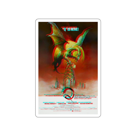 Q THE WINGED SERPENT (3D) 1982 Movie Poster STICKER Vinyl Die-Cut Decal-White-The Sticker Space