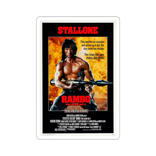 Rambo First Blood Part II 1985 Movie Poster STICKER Vinyl Die-Cut Decal-6 Inch-The Sticker Space