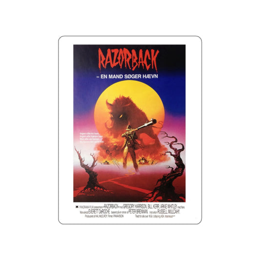 RAZORBACK (DANISH) 1984 Movie Poster STICKER Vinyl Die-Cut Decal-White-The Sticker Space