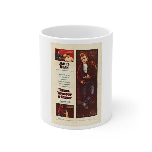 Rebel Without a Cause 1955 v2 Movie Poster - White Coffee Cup 11oz-11oz-The Sticker Space