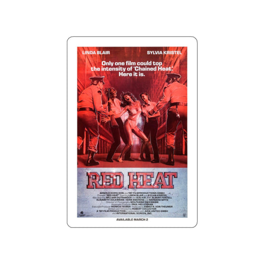 RED HEAT 1988 Movie Poster STICKER Vinyl Die-Cut Decal-White-The Sticker Space