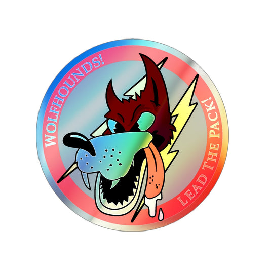 Red Wolfhound Patch (U.S. Air Force) Holographic STICKER Die-Cut Vinyl Decal-6 Inch-The Sticker Space